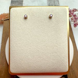 Tiny Tourmaline Pink Cubic Zirconia Gold Stud Earrings | 14k Gold Filled